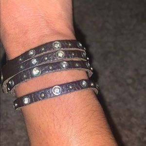 Brown leather wrap bracelet